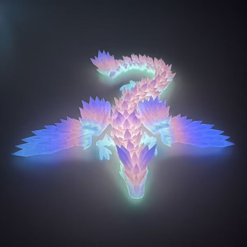 3D プリント発光クリスタルドラゴン中国のドラゴンの卵クリエイティブ手作りおもちゃフル関節可動発光装飾品おもちゃ|undefined