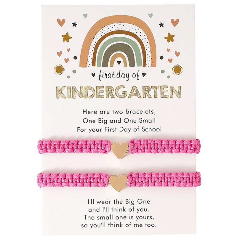Cross-border back-to-school season gift bracelet, handmade and adjustable, with a golden heart, a commemorative bracelet for the first day of school