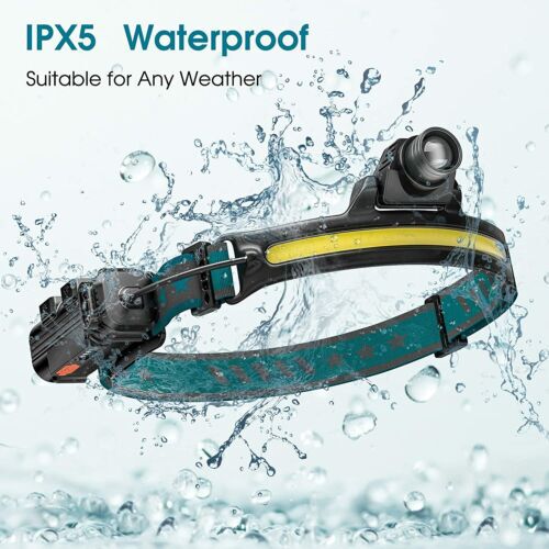 COB strong light headlight cross-border new head-mounted telescopic zoom USB charging mountaineering night running induction fishing light