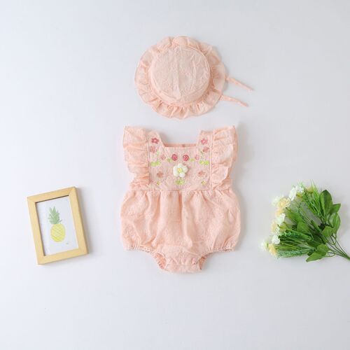 Baby Embroidered Cross-border Instagram Children's Summer Outfit for Infants Crawling Suit Newborn Hairy Baby Skirt