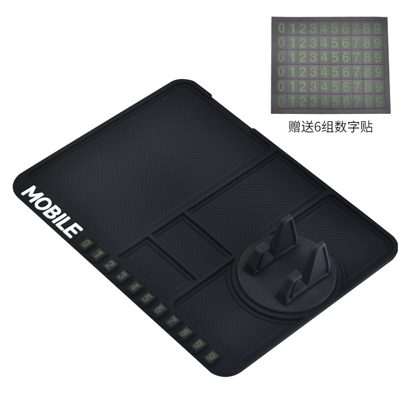 Venta al por mayor del coche antideslizante estera del coche estera de almacenamiento multifuncional giratoria soporte de navegación panel de instrumentos de aparcamiento temporal signo Mat