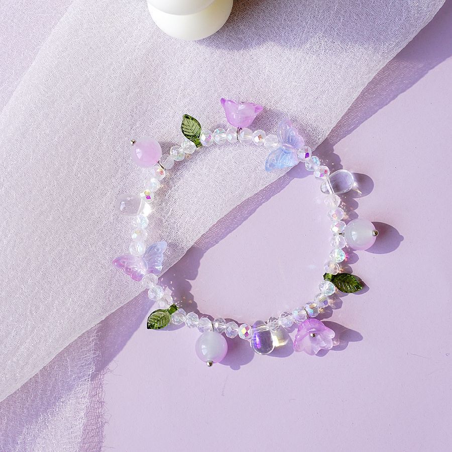 Simple Style Flower Bow Knot Alloy Beaded Bracelets
