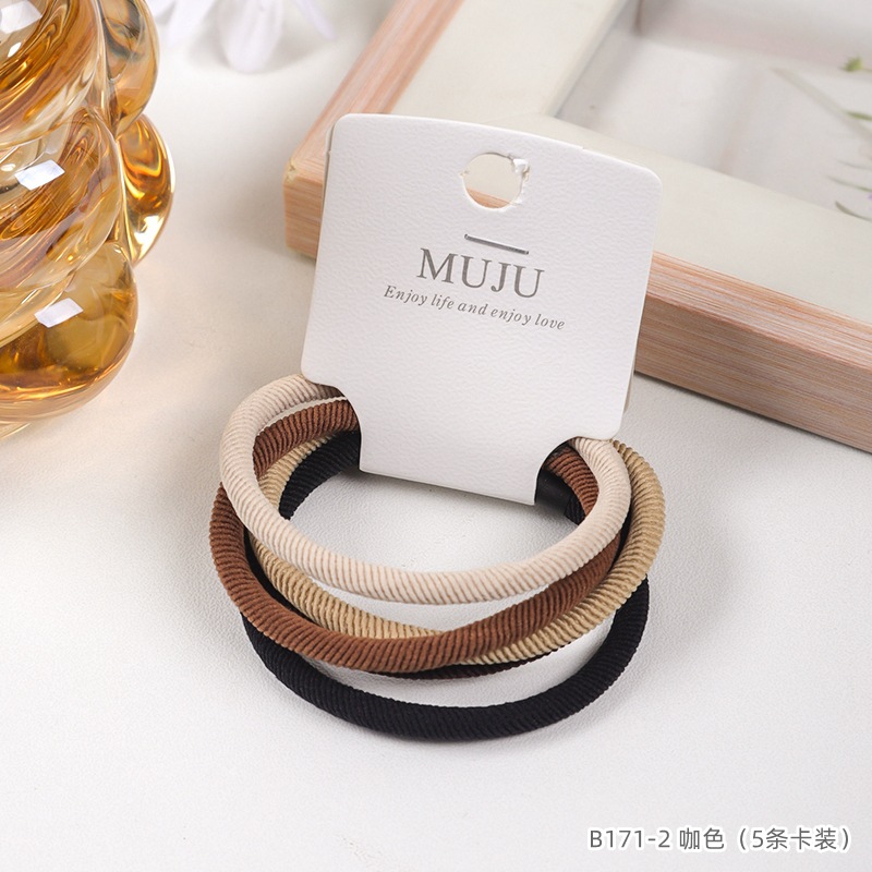 [Carga de tarjeta] sensación de alto nivel coreano de cabello de código de barras de moda de alta elasticidad de cabello anillo de cabello correa de cola de caballo