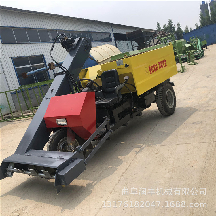 养牛场自动刮粪车柴油单杠刮粪车带棚驾驶四轮清粪车牛粪便清理车