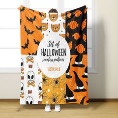 ハロウィンフランネルブランケットはロゴ漫画カボチャゴーストデジタルプリントソファブランケット外国貿易供給を印刷することができます