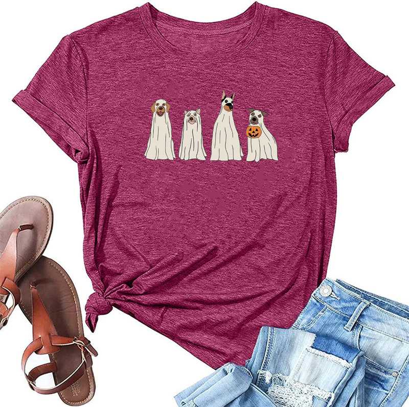 2024 cross-border Amazon independent station wish holy ghost dog summer European and American crew neck short sleeve t-shirt women's top 2024 cross-border Amazon independent station wish holy ghost dog summer European and American crew neck short sleeve t-shirt women's top