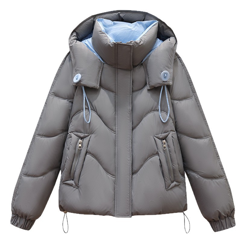 Comercio exterior 2025 invierno explosivo nuevo tipo de mujer corto con capuzas algodón moda coreana gruesa abrigo de pan cálido