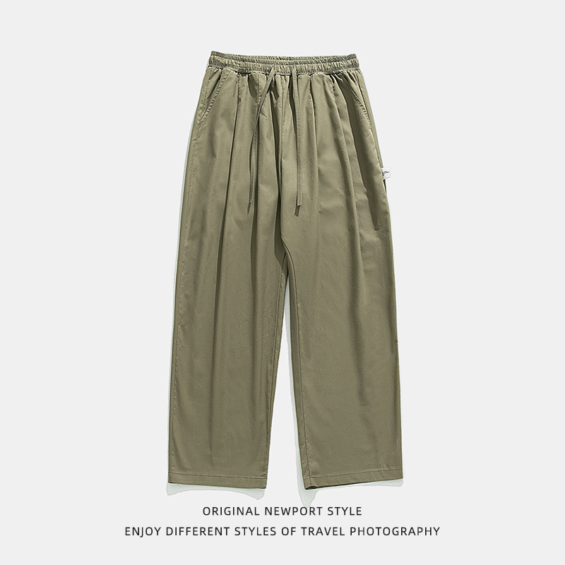 Pantalones casuales sueltos drapeados para hombres Hanlu primavera para hombres nuevos pantalones largos rectos plisados de la marca de moda japonesa retro q