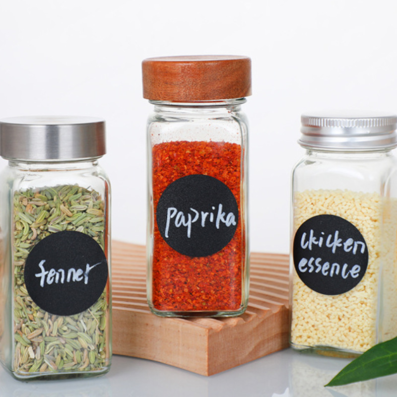 批发方形胡椒粉瓶 120毫升固体调料瓶 密封防潮储存罐撒粉玻璃瓶