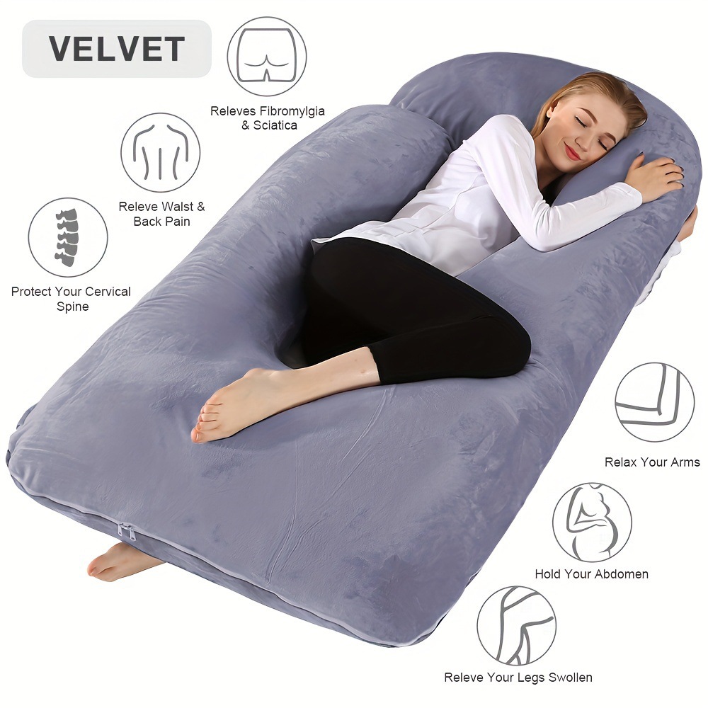 Almohada para mujeres embarazadas, protector de cintura, artefacto para dormir lateral, almohada en forma de U para piernas durante el embarazo, funda de almohada desmontable, explosión transfronteriza de Amazon