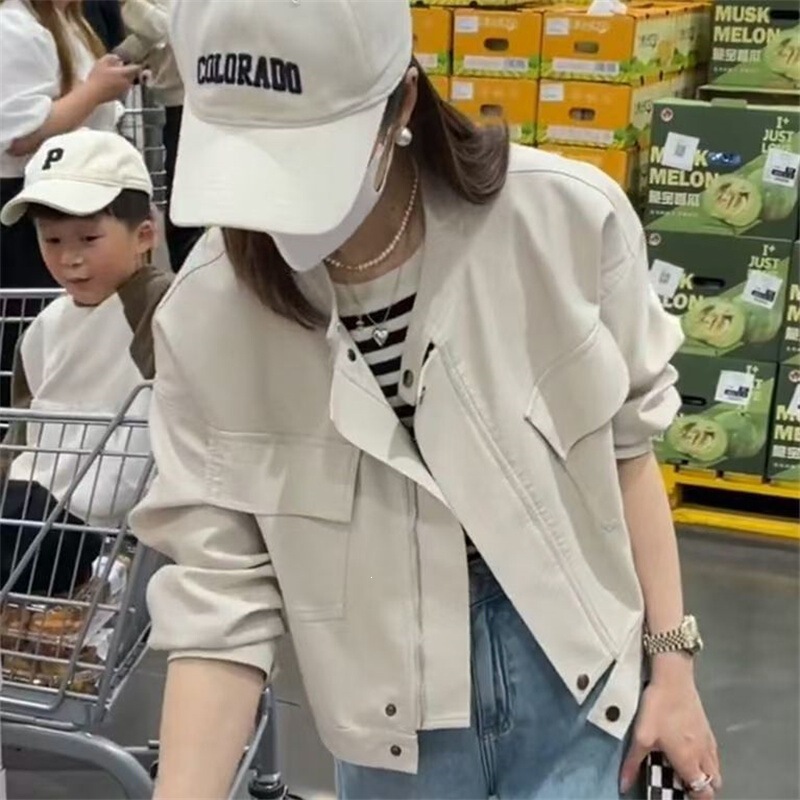 2026 Spring and Autumn New Casual Short Leather Jacket for Women, Korean Style Loose Slimming Pu Leather Biker Fashion Jacket 2026 Spring and Autumn New Casual Short Leather Jacket for Women, Korean Style Loose Slimming Pu Leather Biker Fashion Jacket