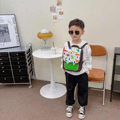 Korean style children's backpack, primary school student kindergarten school bag, cartoon baby print backpack, girl's travel bag