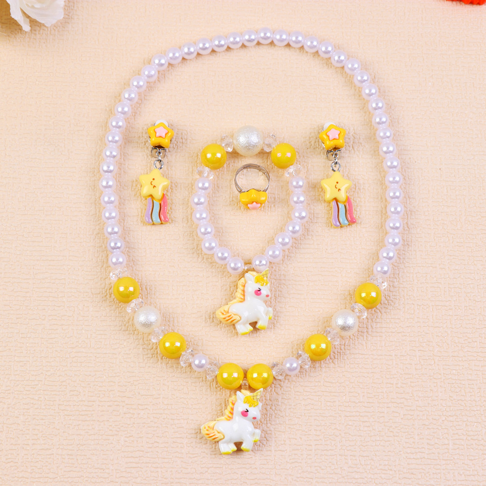 2#옐로우 유니콘 5종세트 [투명가방]