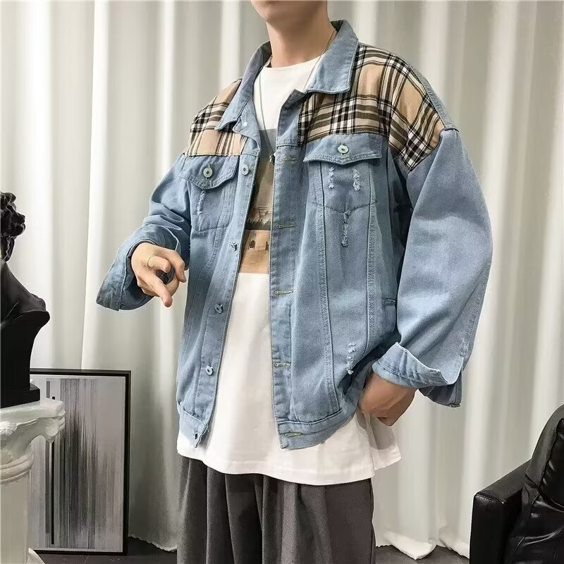 Trendy Outer Wear Single-breasted Standard Men's Square Collar Youth Popular New Autumn Jacket Long-sleeved Artistic All-match Trendy Trendy Outer Wear Single-breasted Standard Men's Square Collar Youth Popular New Autumn Jacket Long-sleeved Artistic All-match Trendy