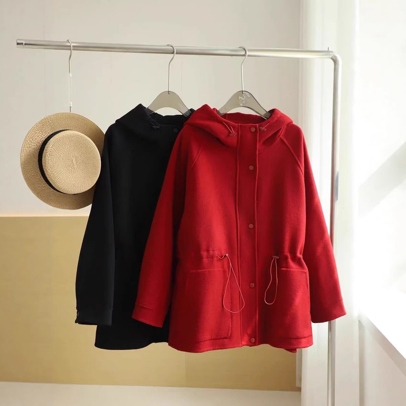 In Stock 2025 Winter New Model New Chinese Style New Year Red Wool Double-Sided Parka Coat C2008701 In Stock 2025 Winter New Model New Chinese Style New Year Red Wool Double-Sided Parka Coat C2008701