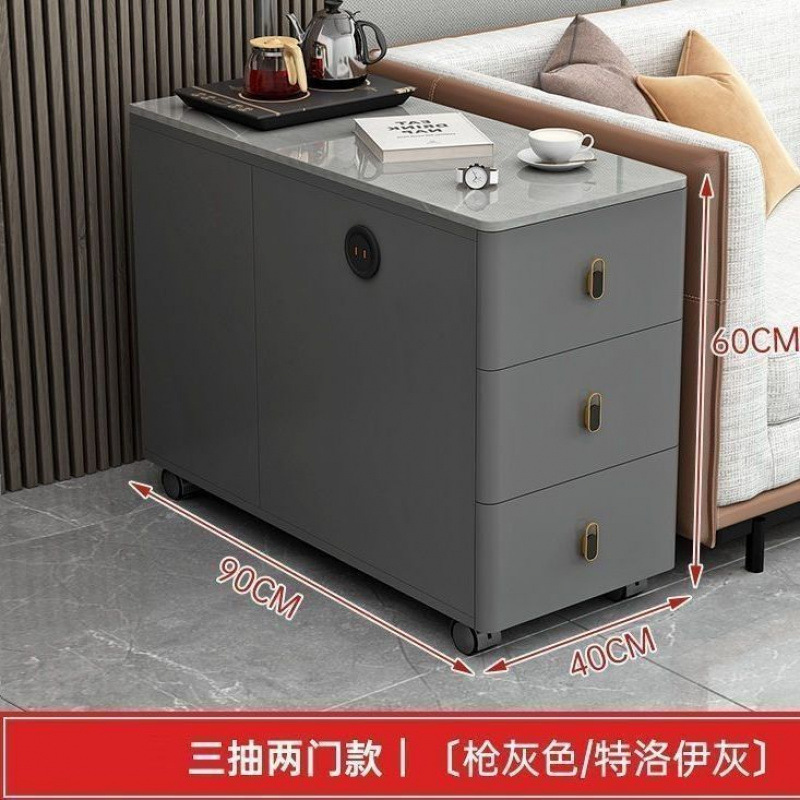 Gabinete de sofá, mesa de té móvil, mesa de té de lujo ligera, mesa de té moderna, mesa de té simple, gabinete de té para el hogar