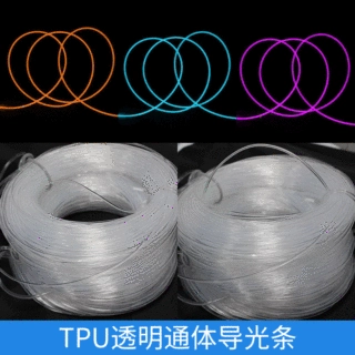 厂家定制PU高亮导光条1.5-8.0mmTPU通体导光光纤线高透明导光条