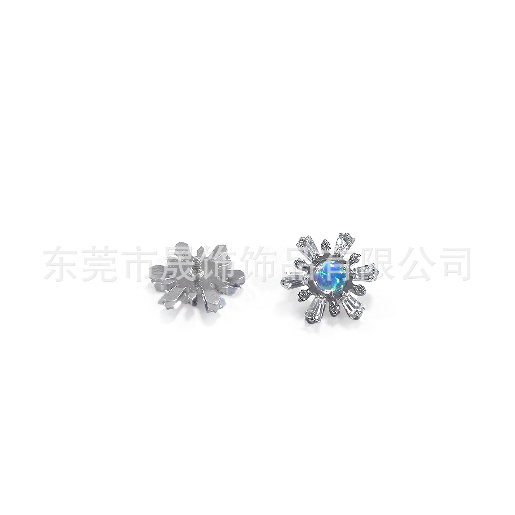 F136 Titanium Alloy 极光澳宝雪 Flower Studded 5A Cubic Zirconia Ear Stud Labret Stud Helix Cartilage Stud G23 Titanium 人体 Piercing 饰
