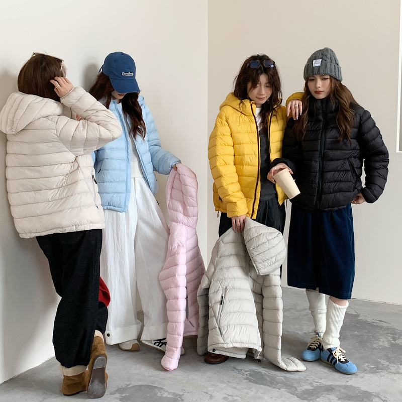 2025 Autumn and Winter New Lightweight Cotton Jacket for Women, Hooded Cotton Coat, Outdoor Casual Hooded Softshell Cotton Jacket for Women