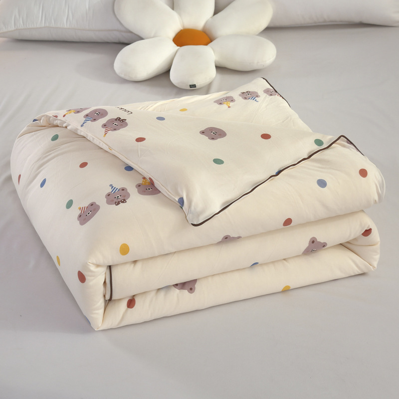 Edredón de fibra de soja Edredón fresco de verano Edredón de aire acondicionado Núcleo de primavera y otoño Dormitorio de verano para niños individuales y dobles Edredón de verano Lavable a máquina