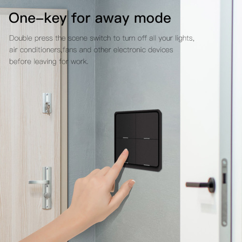 Tuya smart home zigbee scene switch 4-key random switch timing black wireless scene switch