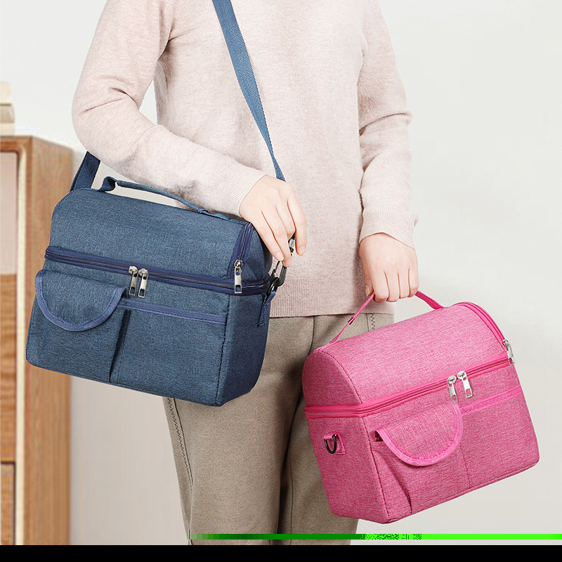 Bolsa de hielo portátil transfronteriza de gran capacidad bolsa de almuerzo de aislamiento bolsa de almuerzo de doble capa bolsa de picnic bolsa de leche bolsa de hielo fresco