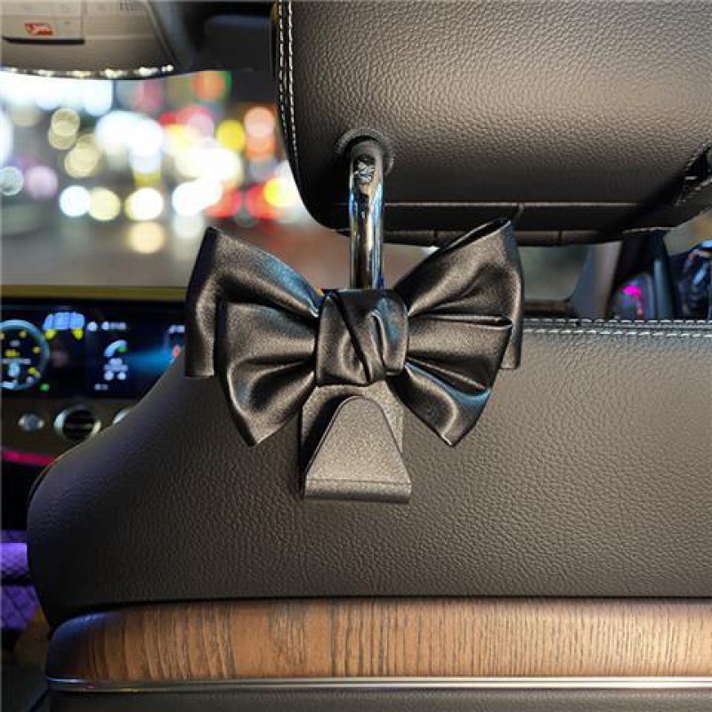 Garganto de automóvil Garganto de respaldo de silla Red cuero lindo arco multifuncional coche pequeño gancho de plástico