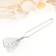 Stainless steel push-type egg beater, egg cream whisk, household manual push-type rotating whisk