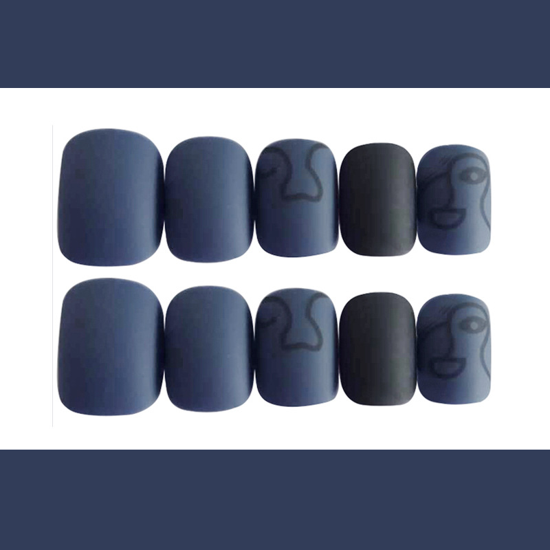 Comercio exterior escalera de textura esmaltada manicura simple arte elegante parche de uñas 24 piezas de moda para usar uñas