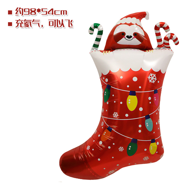 Tienda ventana Decoración Accesorios juguete globo Navidad caramelo muleta ancianos muñeco de nieve árbol de Navidad globo foto