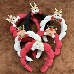 クロスボーダーの鹿の角のクリスマスのカチューシャの卸売りの漫画はタオルの布のスポンジのヘラジカのパーティーのサンタクロースのカチューシャを装います。
