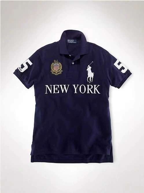 Polo, with short sleeve, with embroidery, plus size