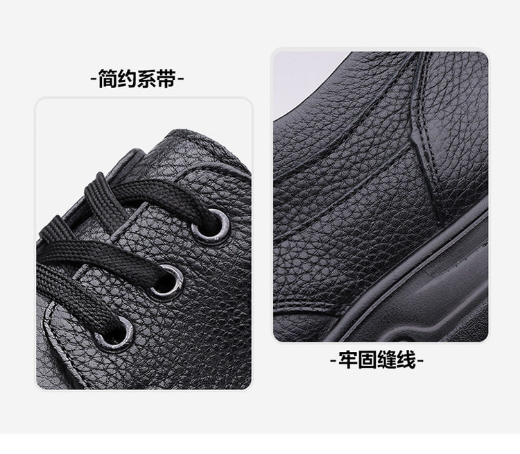 Giày da nam công sở da bò lớp đầu buộc dây kiểu Anh, mũi tròn, gót thấp 1–3 cm — Màu nâu, màu đen chi tiết 8