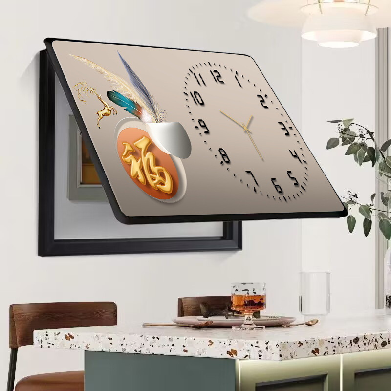 Caja de medidor, pintura decorativa, oclusión, caja de interruptor sin agujeros, caja de distribución, sala de estar, comedor, pintura de porcelana de cristal, simplicidad moderna, lujo ligero