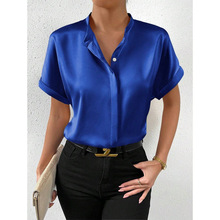 F 41695 Satin Stand Collar Shirt ������������羳����ͨ