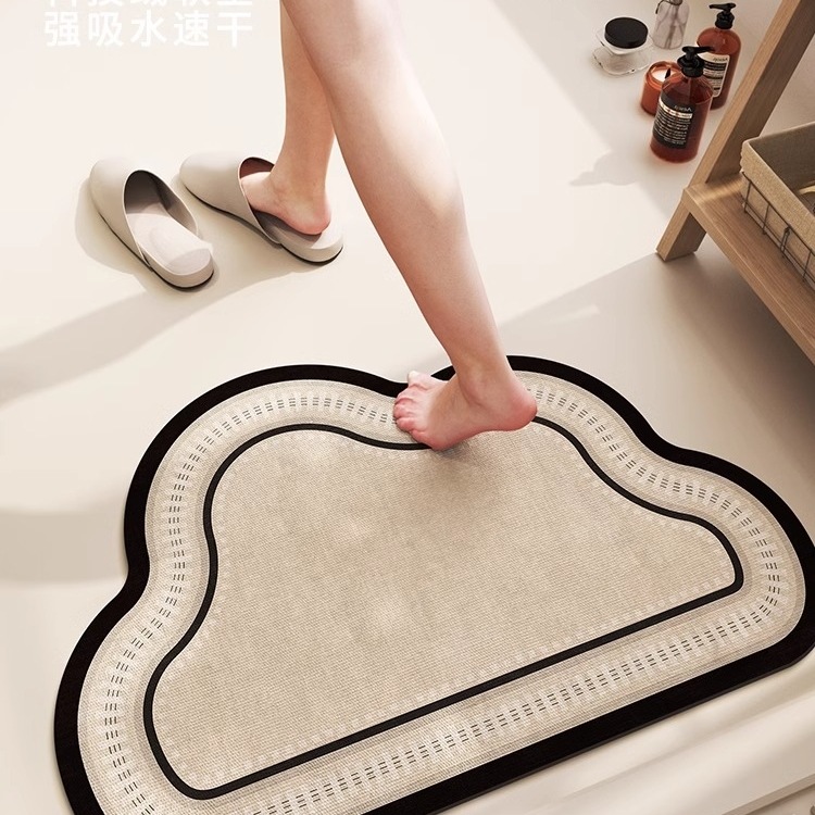 Yunduo Bathroom Floor Mat Bathroom Soft Diatom Mud Strong Water Absorption Foot Mat Toilet Door Non-Slip Mat Quick-Drying Carpet