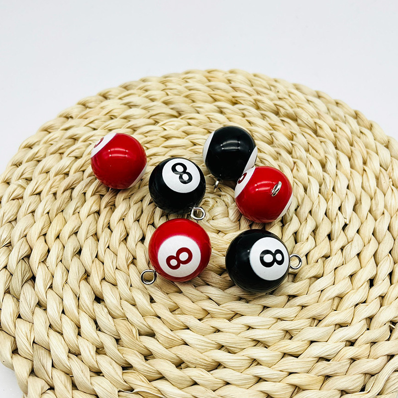 Simulation black 8 billiards creative resin jewelry diy bag bag pendant billiard keychain handmade jewelry accessories wholesale