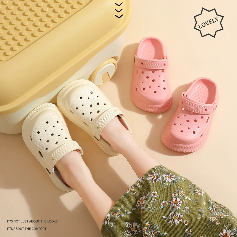 Детские нескользящие тапочки в стиле Crocs для мальчиков мюли мягкая подошва закрытый носок