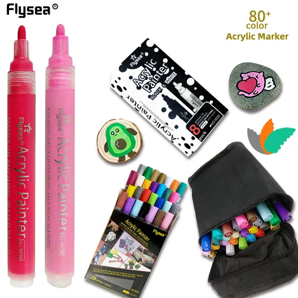 Cross-Border Hand-Painted Marker Clothes Graffiti Mobile Phone Case Painting Plaster Doll DIY Colorful Stackable Acrylic Pen