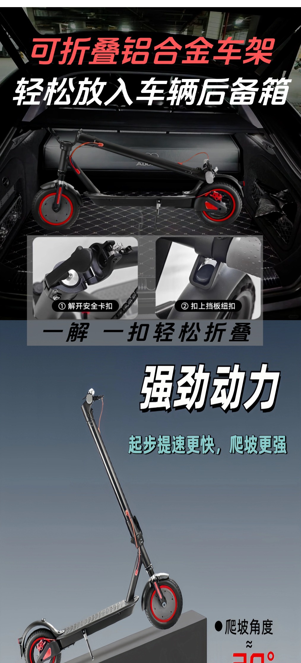 Electric Scooter 10inch Long-Range Foldable Scooter with Shock Absorption, Mobility Scooter, Electric Vehicle with Dual Shock Absorption
