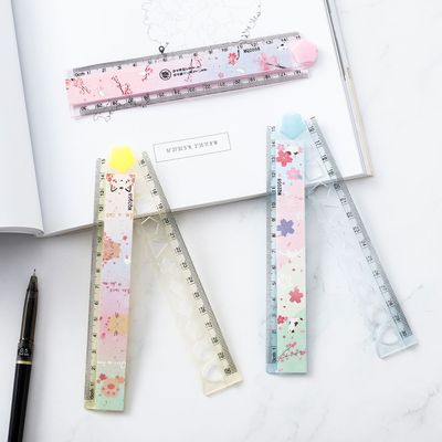 15cm30cm折尺定制 透明广告尺 工厂儿童塑料学生尺子|ms