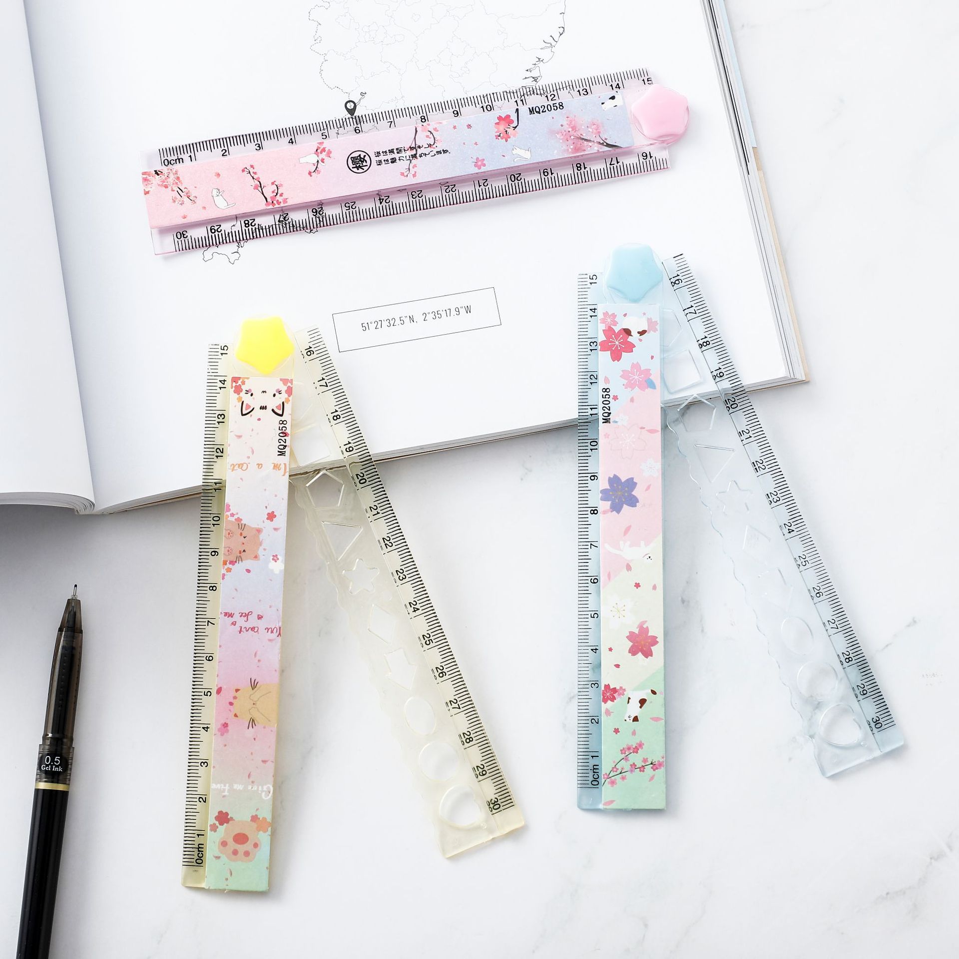 15cm30cm Folding rule customization Transparent advertising ruler factory children Plastic student Ruler