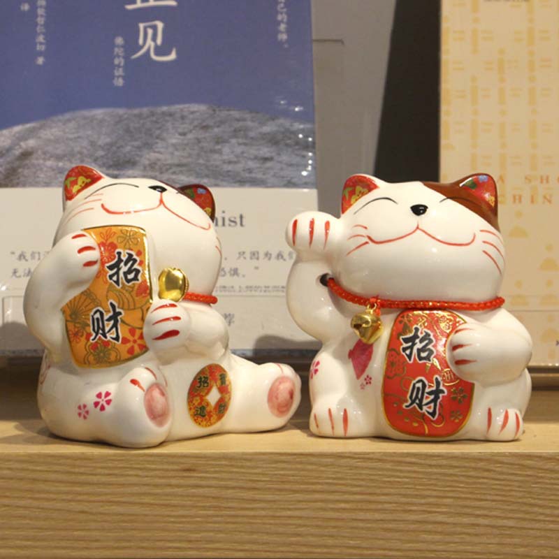 Zakka 럭키 고양이 돼지 저금통 세라믹 스몰 사이즈 장식품 크리에이티브 에이전시 보험 활동 선물 뜨거운 판매 플러스 로고