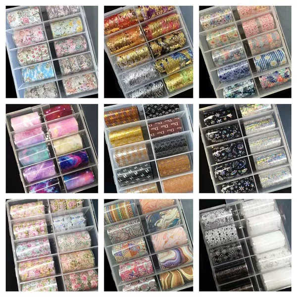 Cross-border nail art star paper retro thread laser flower butterfly variety nail art transfer paper wholesale factory
