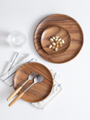 K9HX批發實木盤子碟子木質托盤圓盤家用圓長方形餐盤水果點心早餐