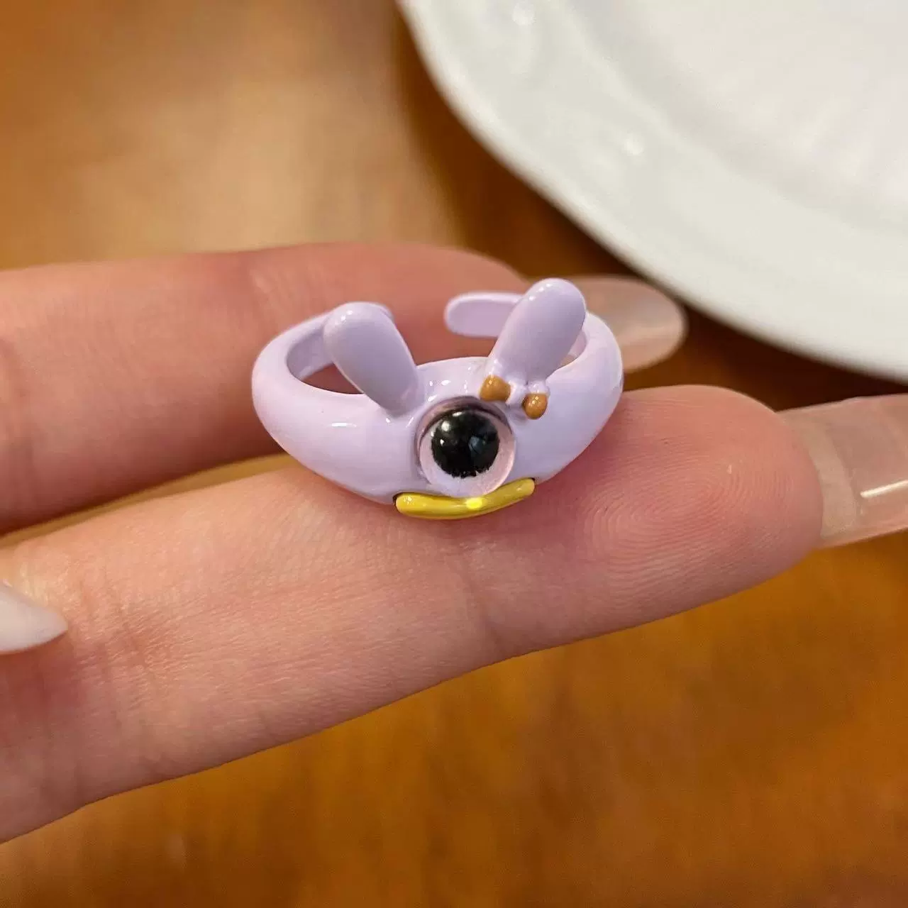 Cute cartoon one size ring, funny monster for elementary school students for beloved