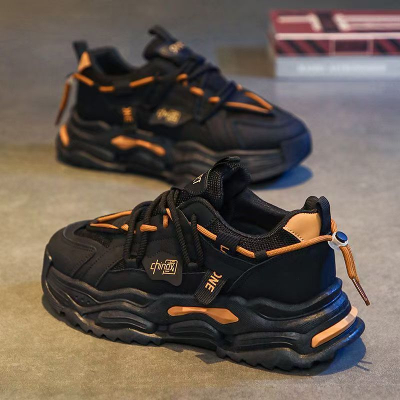 Zapatos de hombre 2026 explosión nuevo antiolor primavera de altura de malla deportiva de hombre con suela gruesa para correr ocio zapatos de moda