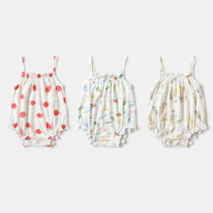 Baby Summer Thin A-Grade Clothes Baby Bodysuit One-Piece Romper Pajamas Girls Climbing Suit Diaper Cover T-shirt