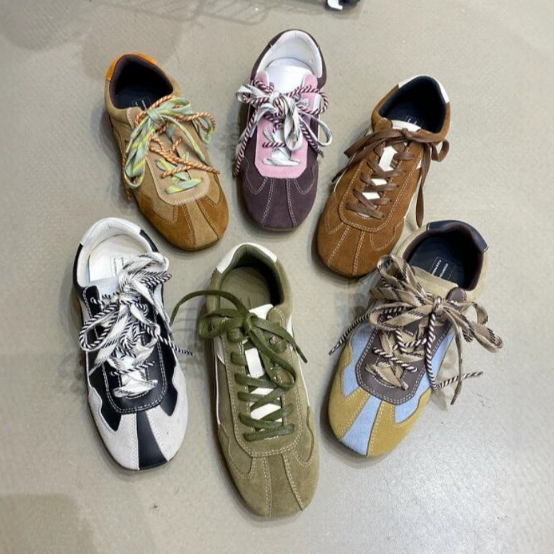 Кожа версия! Билли деконструирует немецкую обувь ретро-цветная двойная полоска арганда универсальная плоская спортивная обувь повседневная девушка