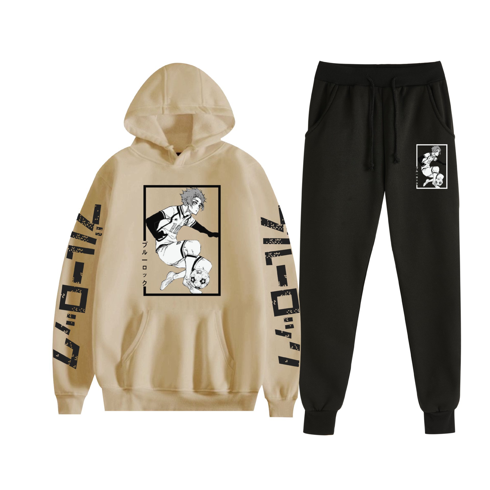 Cross-border BLUE LOCK prisión azul nuevo anime más terciopelo suelto traje de suéter con capucha para hombres y mujeres